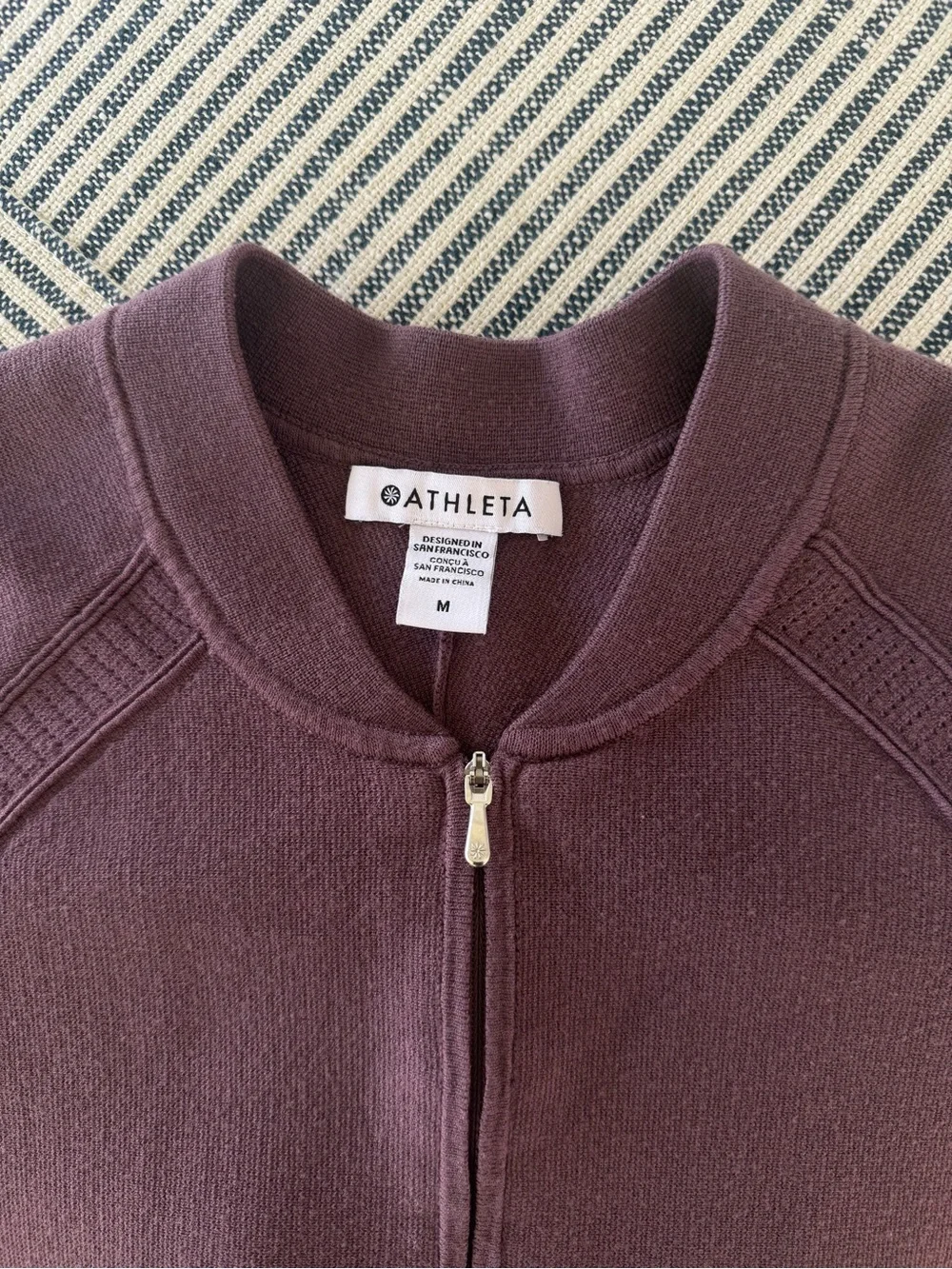 Athleta Mauve Advantage Full Zip Sweater in Mauve